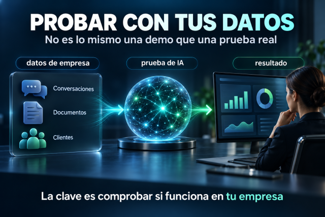 Pyme probando inteligencia artificial con conversaciones, documentos y datos empresariales propios.