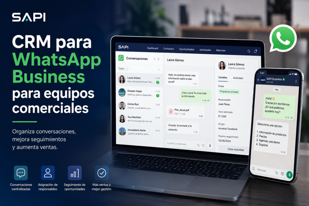 CRM para WhatsApp Business para equipos comerciales