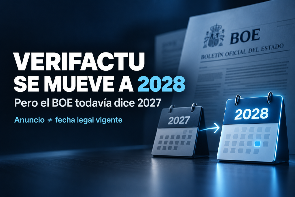 Verifactu se aplaza a octubre de 2028: nuevas fechas, qué dice el BOE y qué hacer ahora